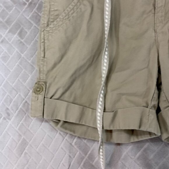 Tommy Hilfiger Womens 2 Shorts Tan Corduroy Jeans Mid Rise 100% Cotton Cuffed - Picture 5 of 16